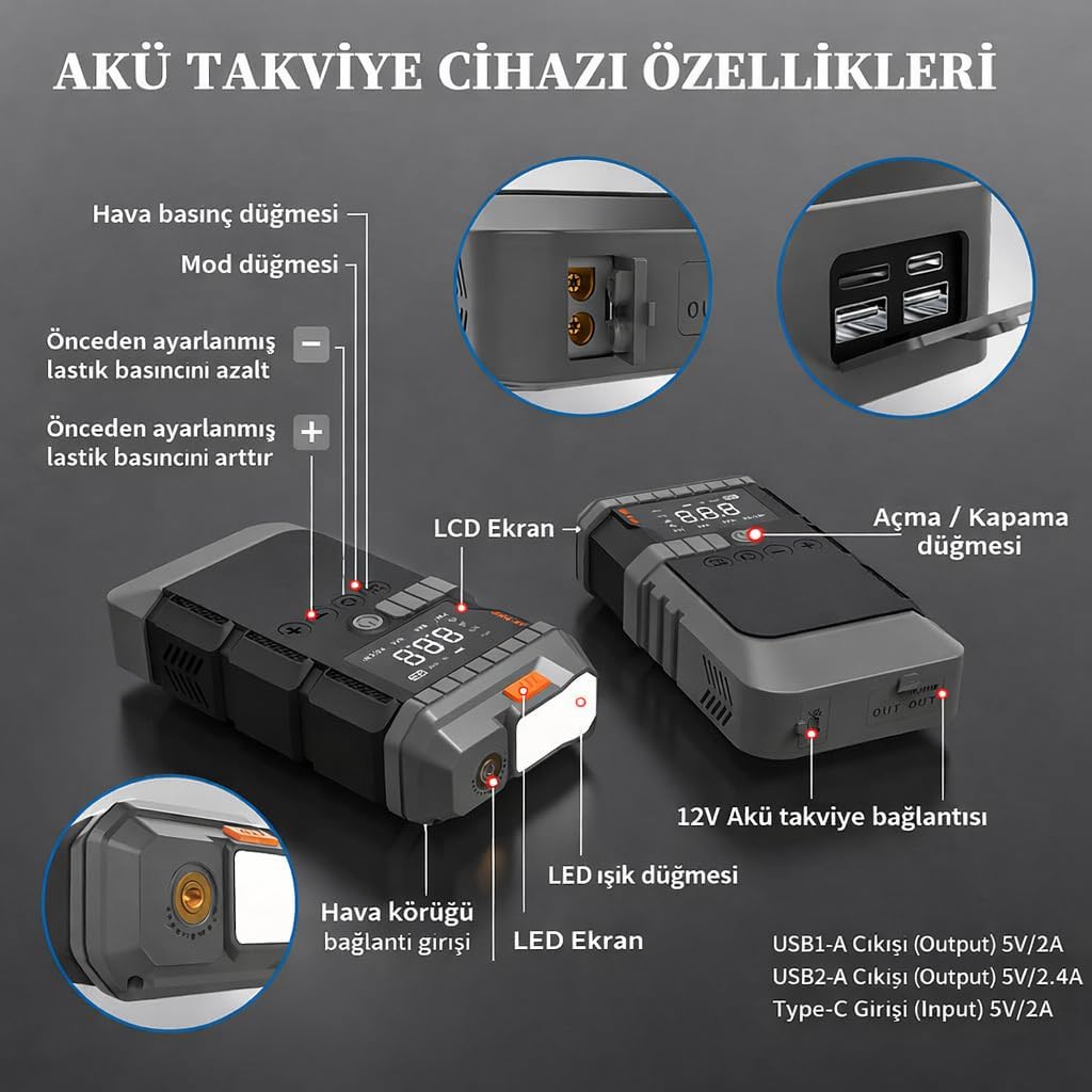 Akü Takviye Cihazı & Taşınabilir Akü Powerbank